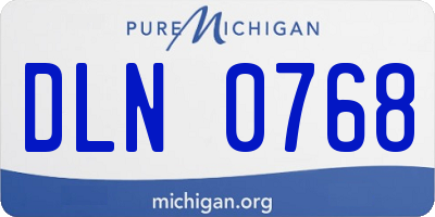 MI license plate DLN0768