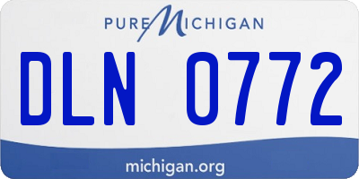 MI license plate DLN0772