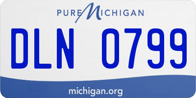 MI license plate DLN0799