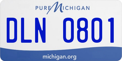 MI license plate DLN0801