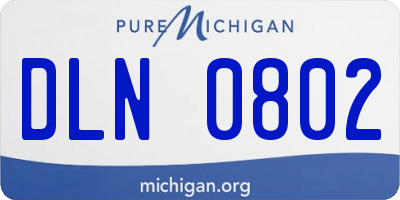 MI license plate DLN0802