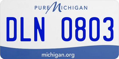 MI license plate DLN0803
