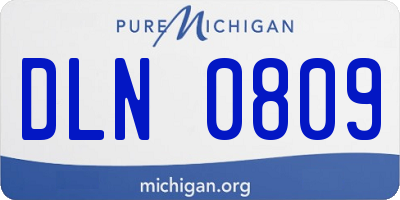MI license plate DLN0809