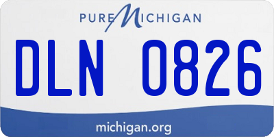 MI license plate DLN0826