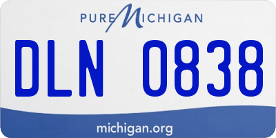 MI license plate DLN0838