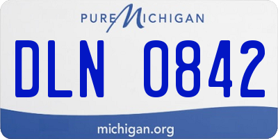 MI license plate DLN0842