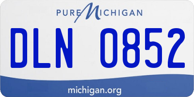 MI license plate DLN0852