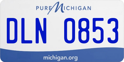 MI license plate DLN0853
