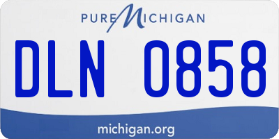 MI license plate DLN0858