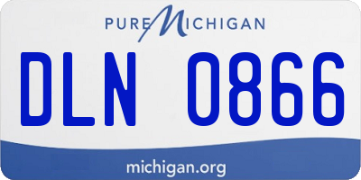 MI license plate DLN0866