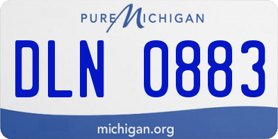 MI license plate DLN0883