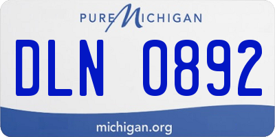 MI license plate DLN0892