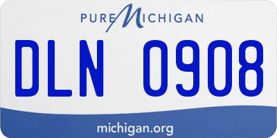 MI license plate DLN0908