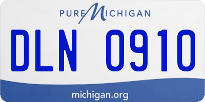 MI license plate DLN0910