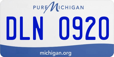 MI license plate DLN0920