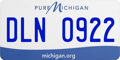 MI license plate DLN0922