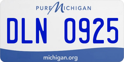 MI license plate DLN0925