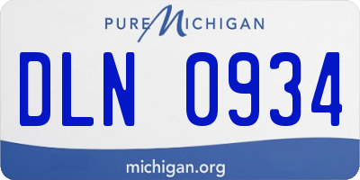 MI license plate DLN0934