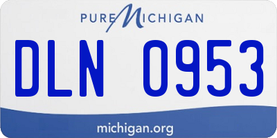 MI license plate DLN0953