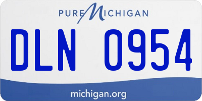 MI license plate DLN0954