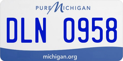 MI license plate DLN0958