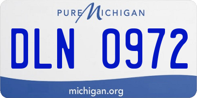 MI license plate DLN0972