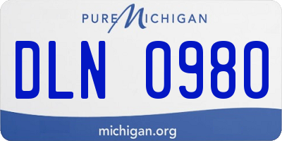 MI license plate DLN0980