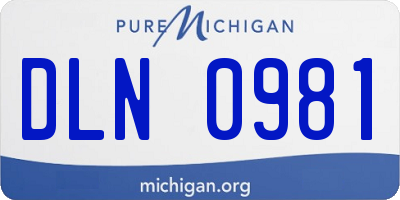 MI license plate DLN0981