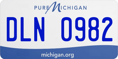 MI license plate DLN0982