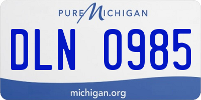 MI license plate DLN0985