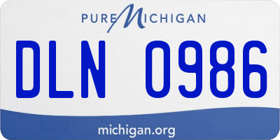 MI license plate DLN0986