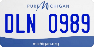 MI license plate DLN0989