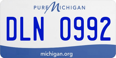 MI license plate DLN0992