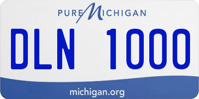 MI license plate DLN1000