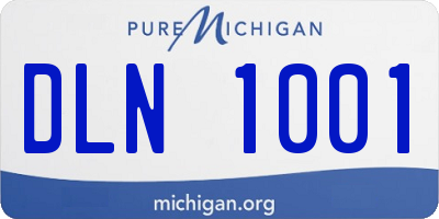 MI license plate DLN1001