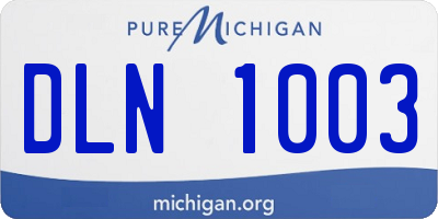 MI license plate DLN1003