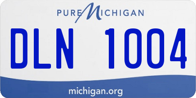 MI license plate DLN1004