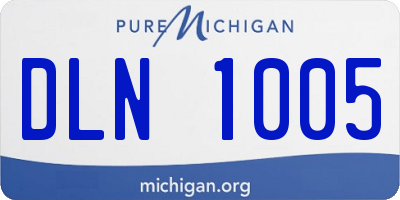 MI license plate DLN1005