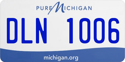 MI license plate DLN1006