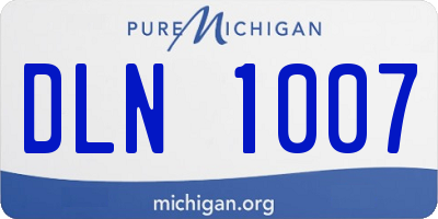 MI license plate DLN1007