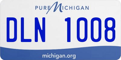 MI license plate DLN1008