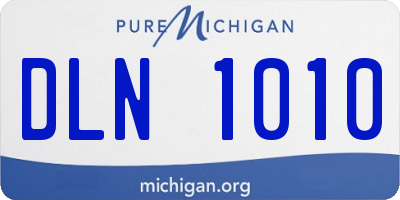 MI license plate DLN1010