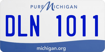 MI license plate DLN1011