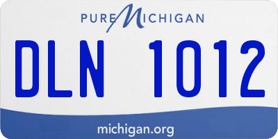 MI license plate DLN1012
