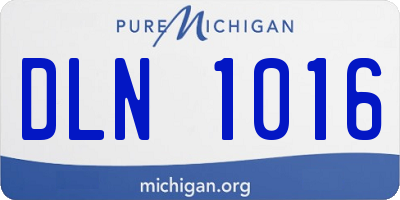 MI license plate DLN1016