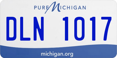 MI license plate DLN1017