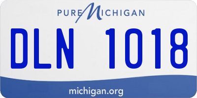 MI license plate DLN1018