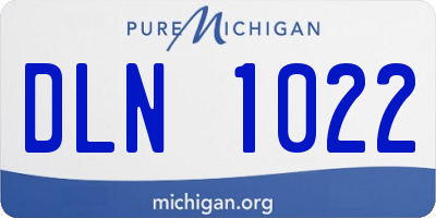 MI license plate DLN1022