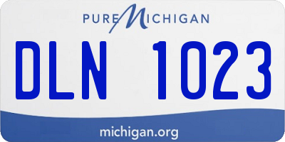 MI license plate DLN1023