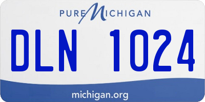 MI license plate DLN1024